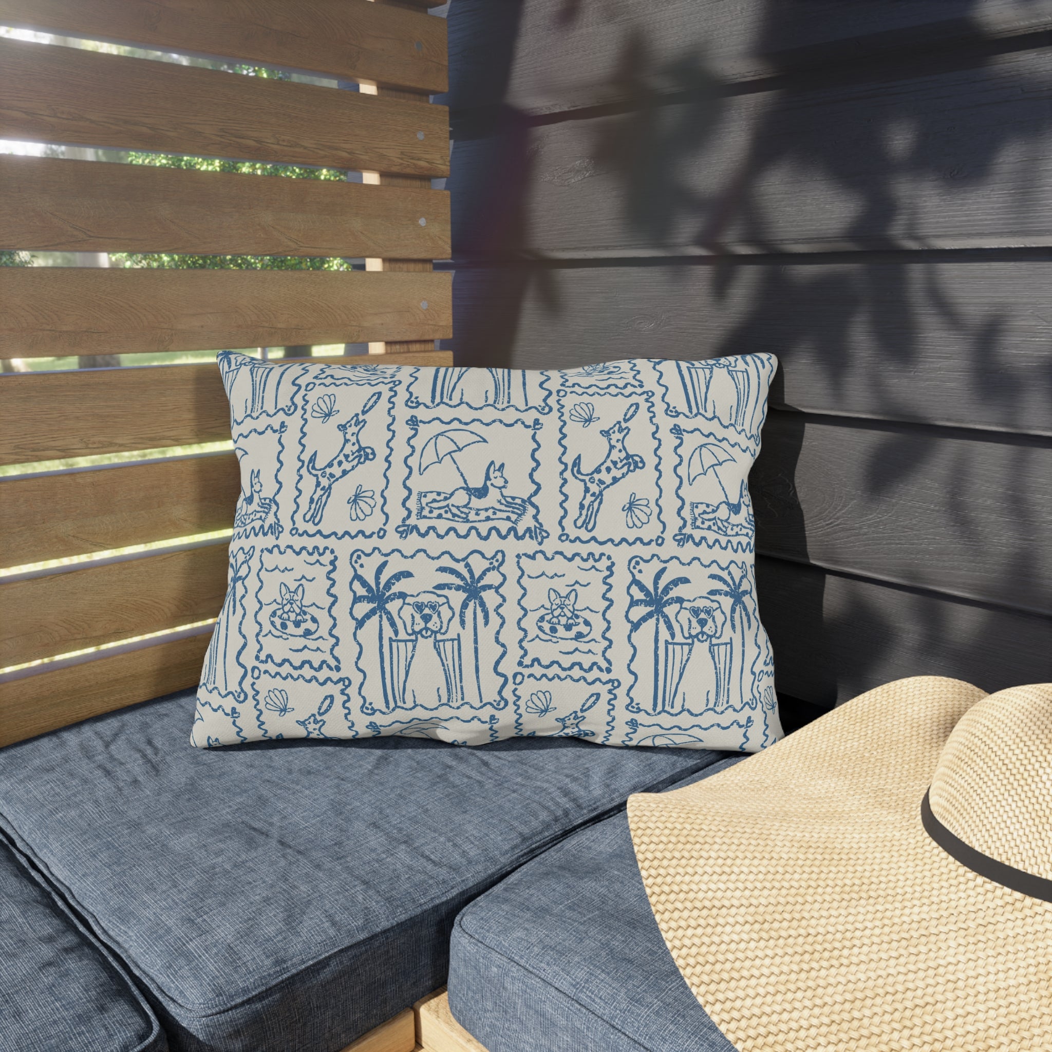 Coastal Dogs Outdoor Pillow