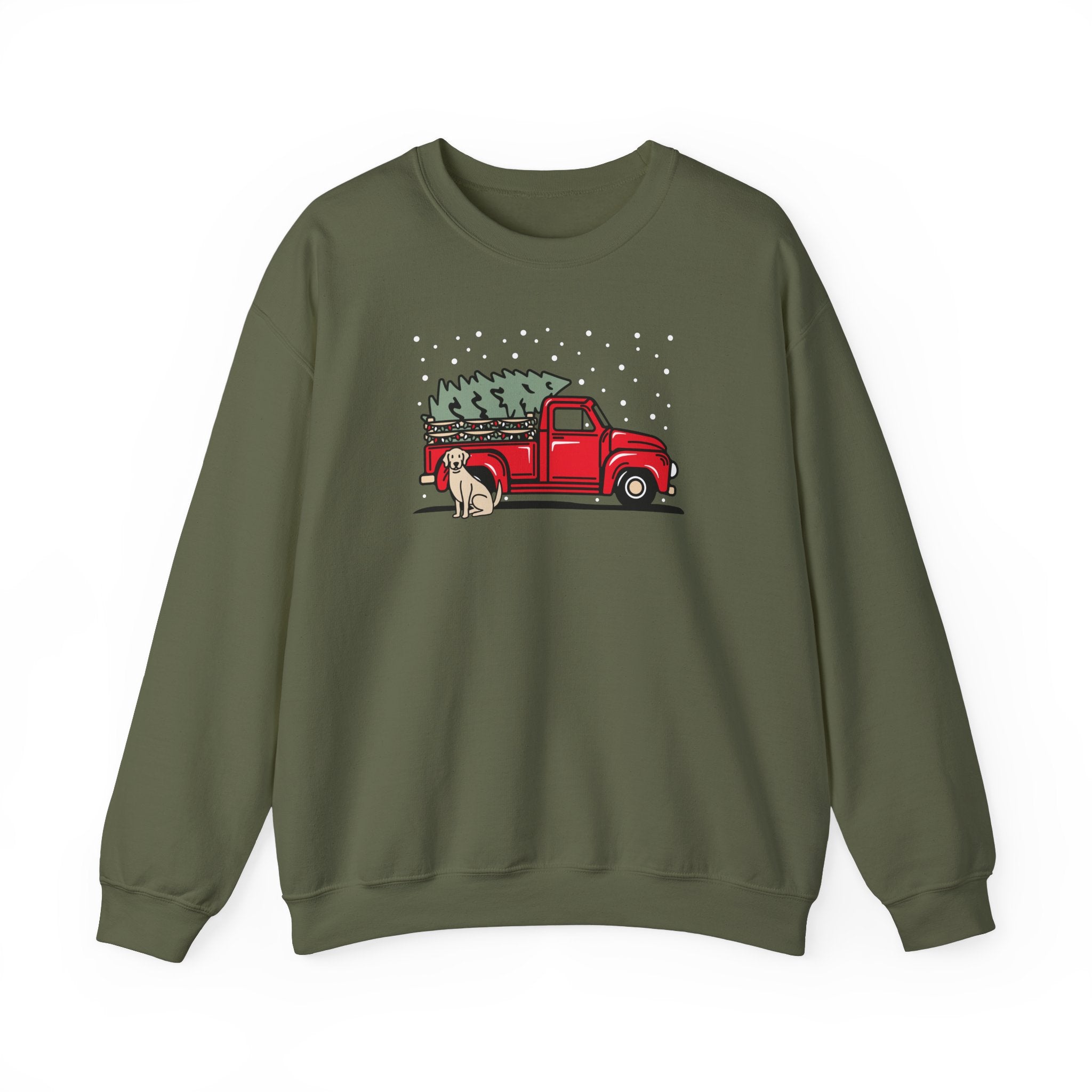 Add Your Dogs Christmas Truck Sweatshirt