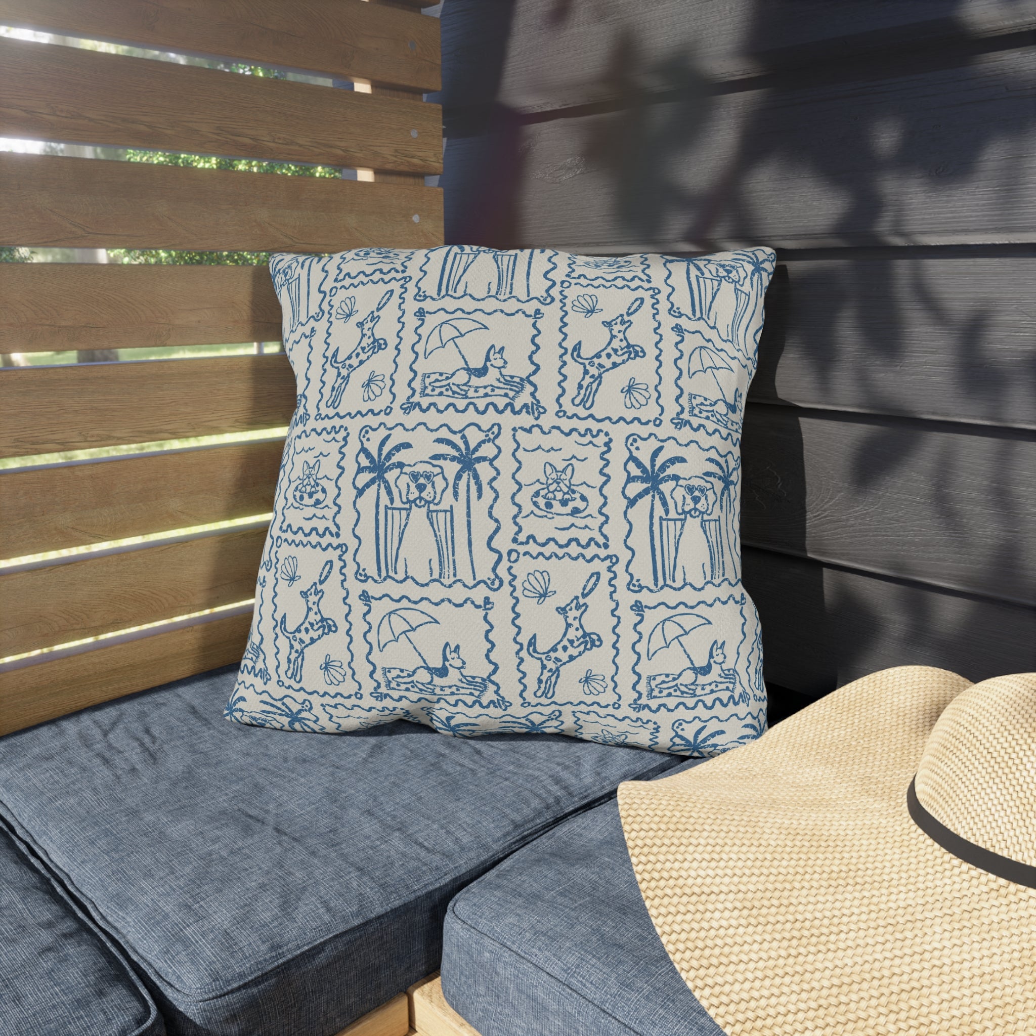 Coastal Dogs Outdoor Pillow