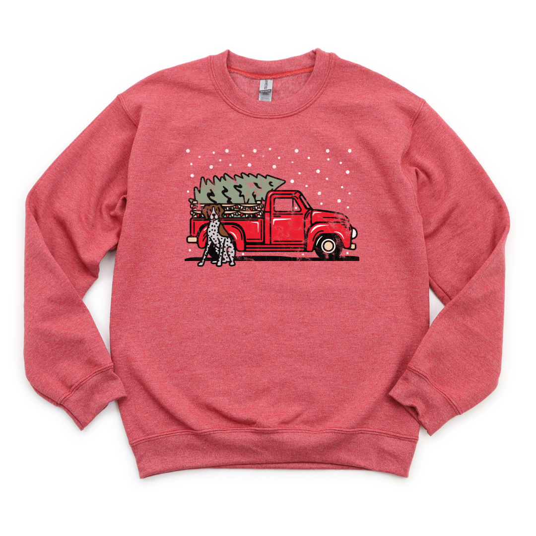 German Shorthaired Pointer Holiday Truck Crewneck