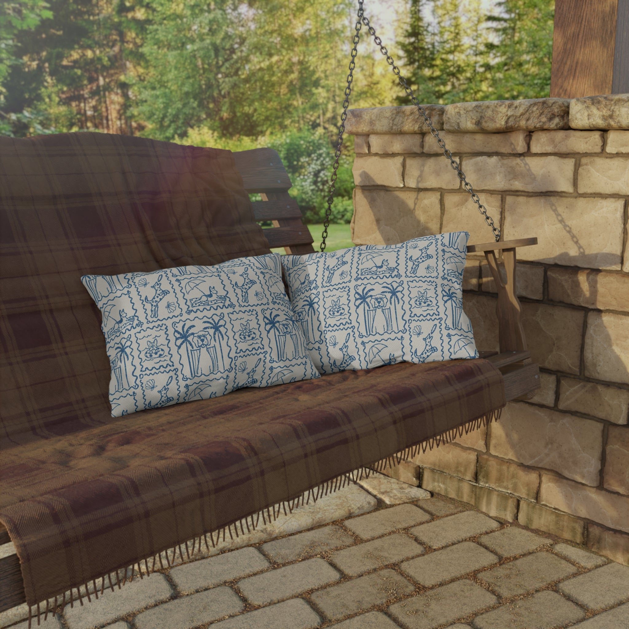 Coastal Dogs Outdoor Pillow