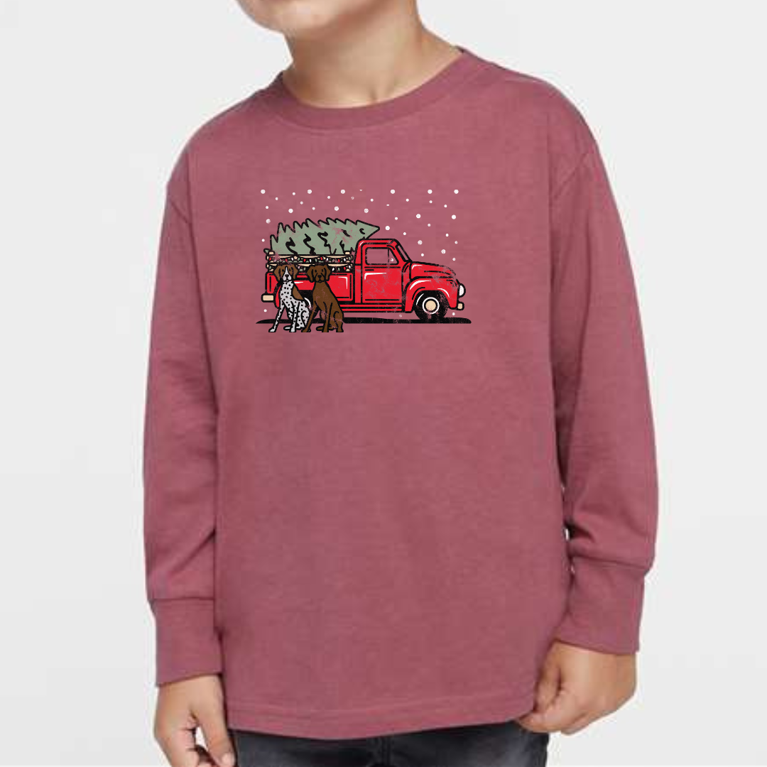 KIDS - PICK MULTIPLE DOGS Holiday Truck Long Sleeve Tee