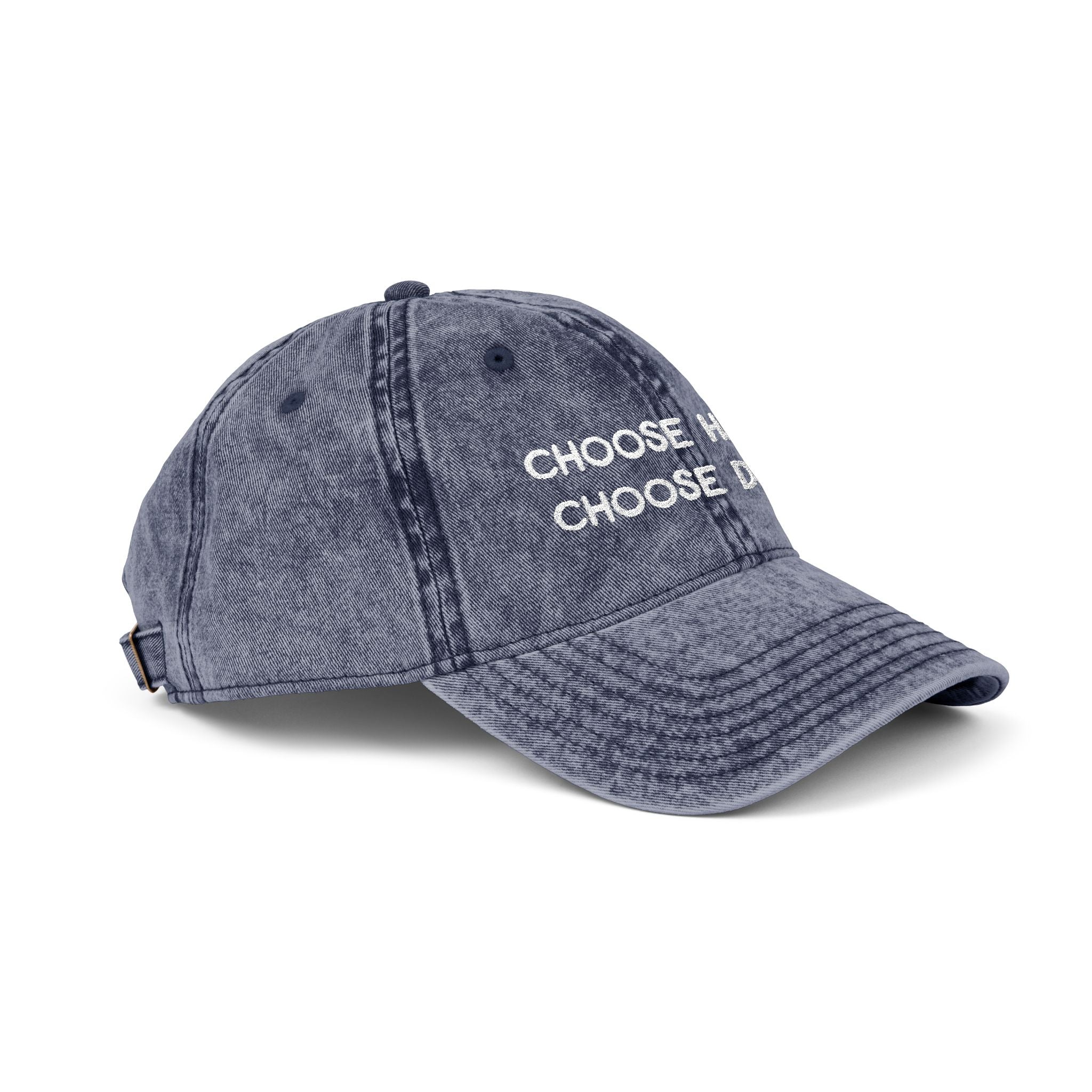 Choose Happy Choose Dogs Vintage Embroidered Hat