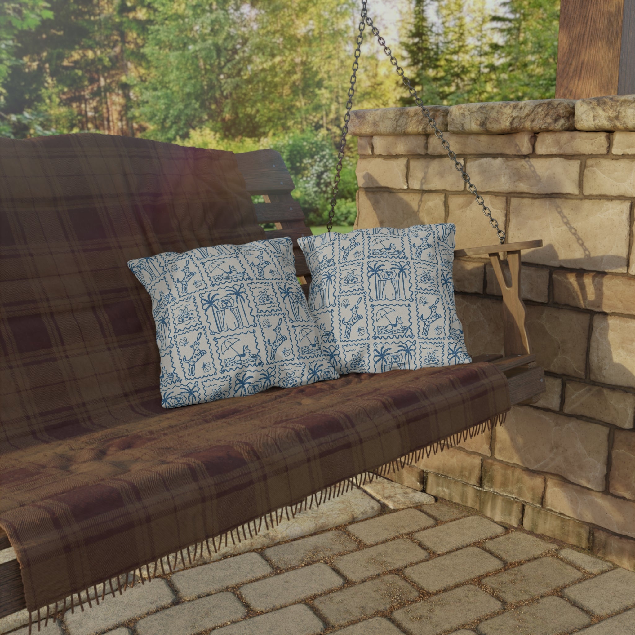 Coastal Dogs Outdoor Pillow