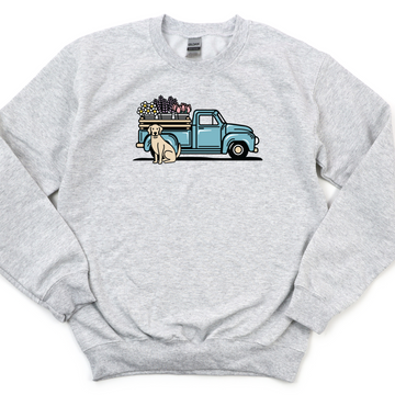 Flower Truck Dog Breed Sweatshirt (add up to 8 dogs)