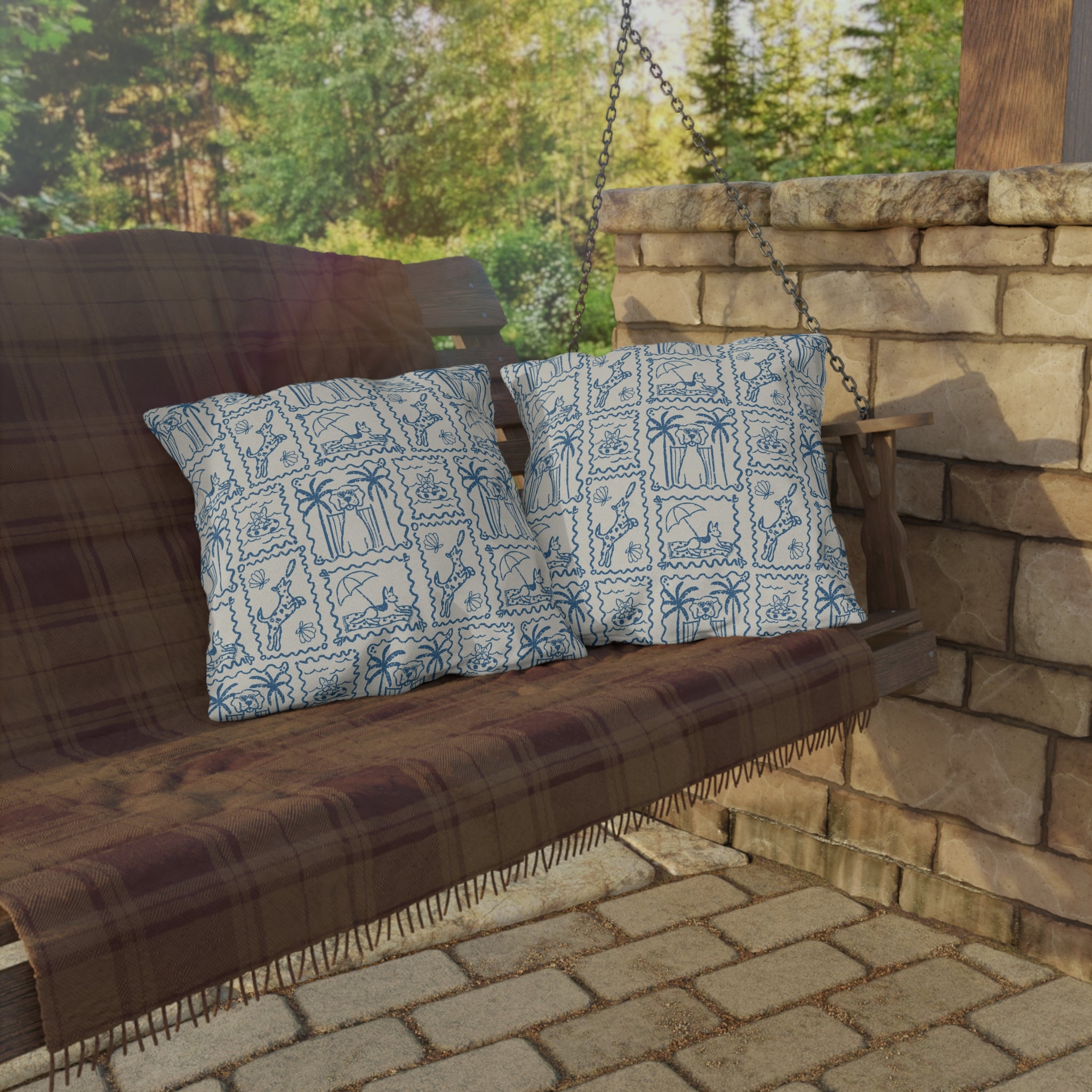 Coastal Dogs Outdoor Pillow