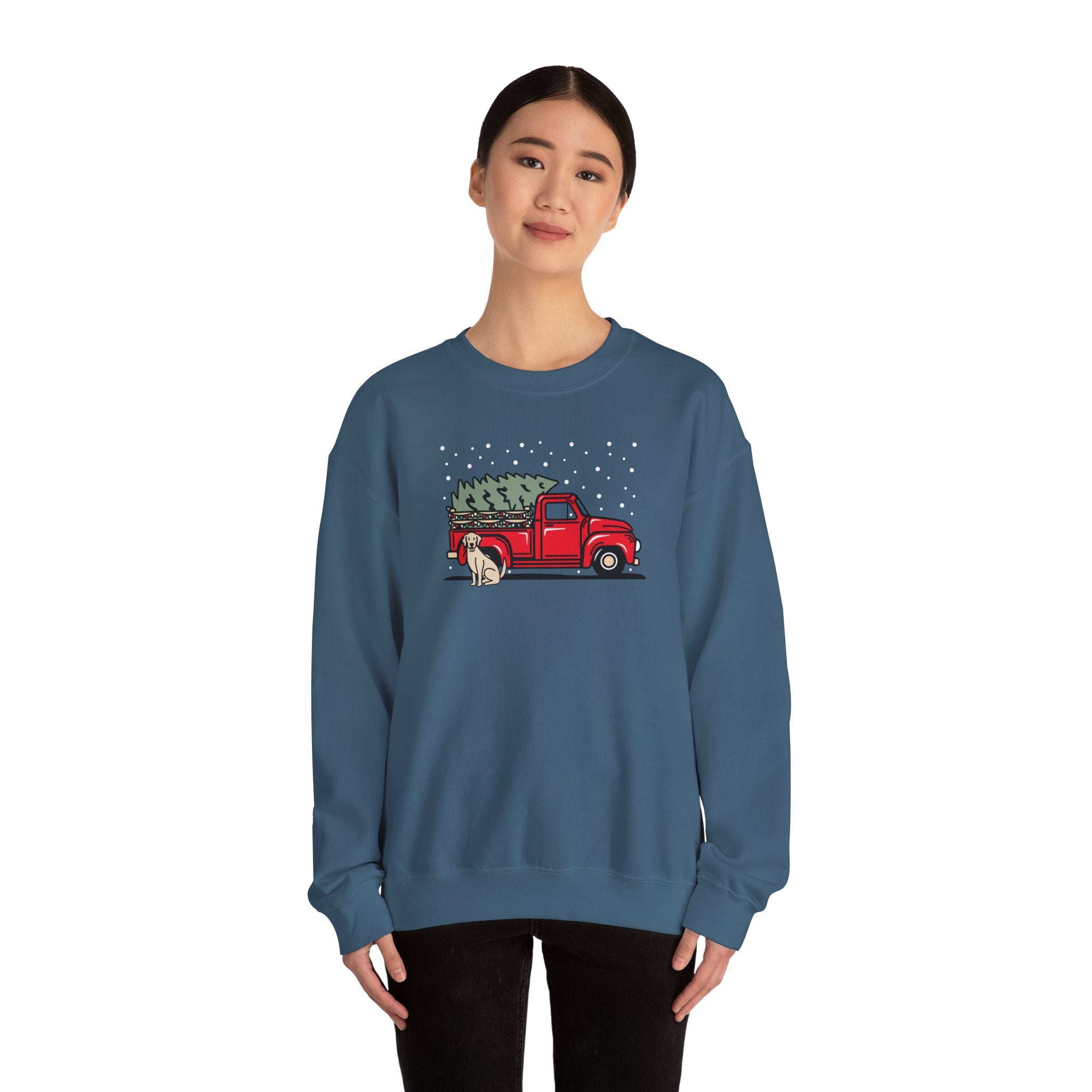 Add Your Dogs Christmas Truck Sweatshirt