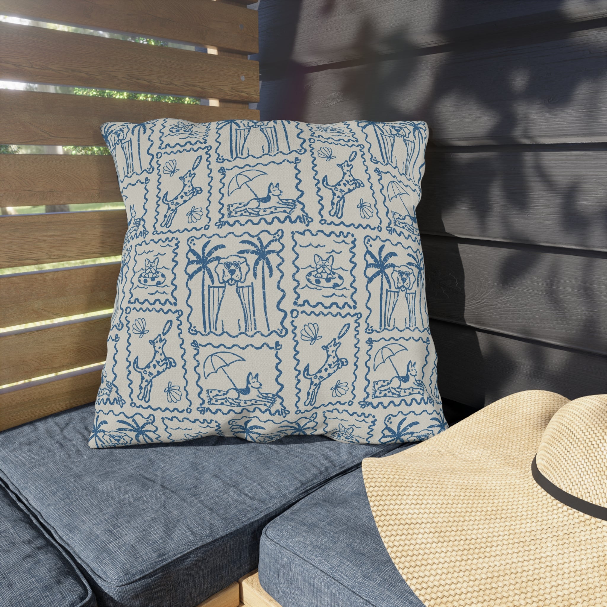 Coastal Dogs Outdoor Pillow