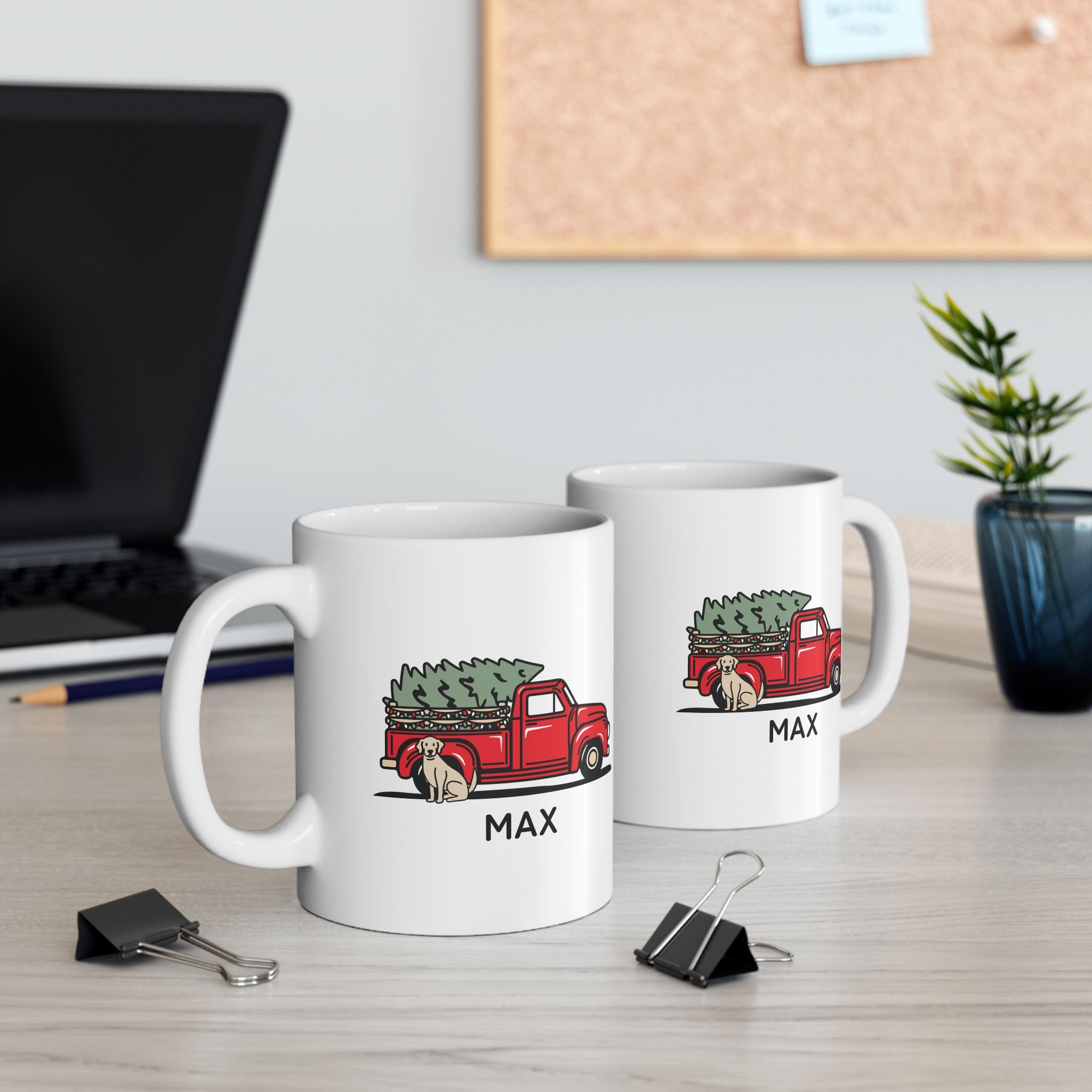 Add Your Dog Christmas Truck Mug