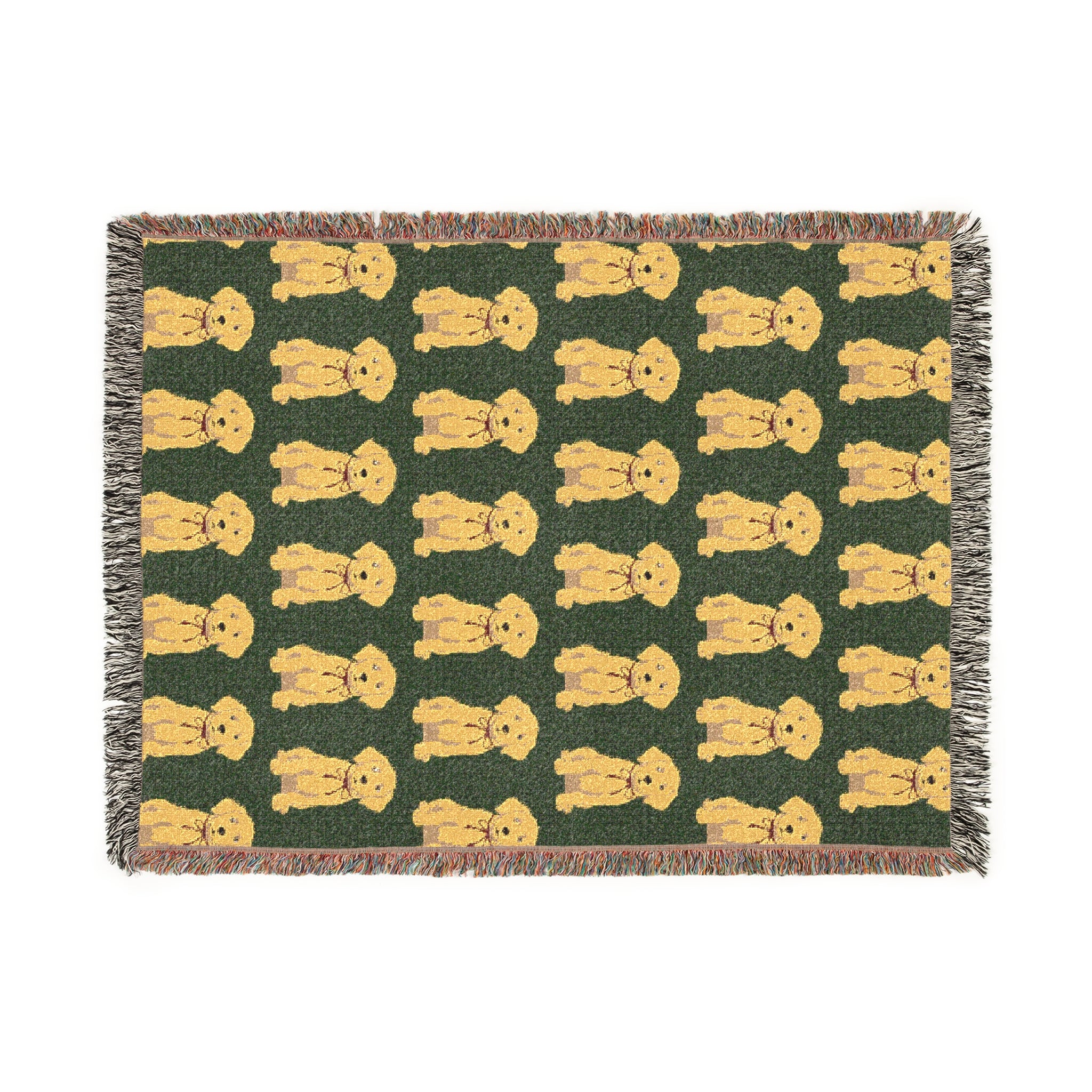 Yellow Lab Woven Blanket