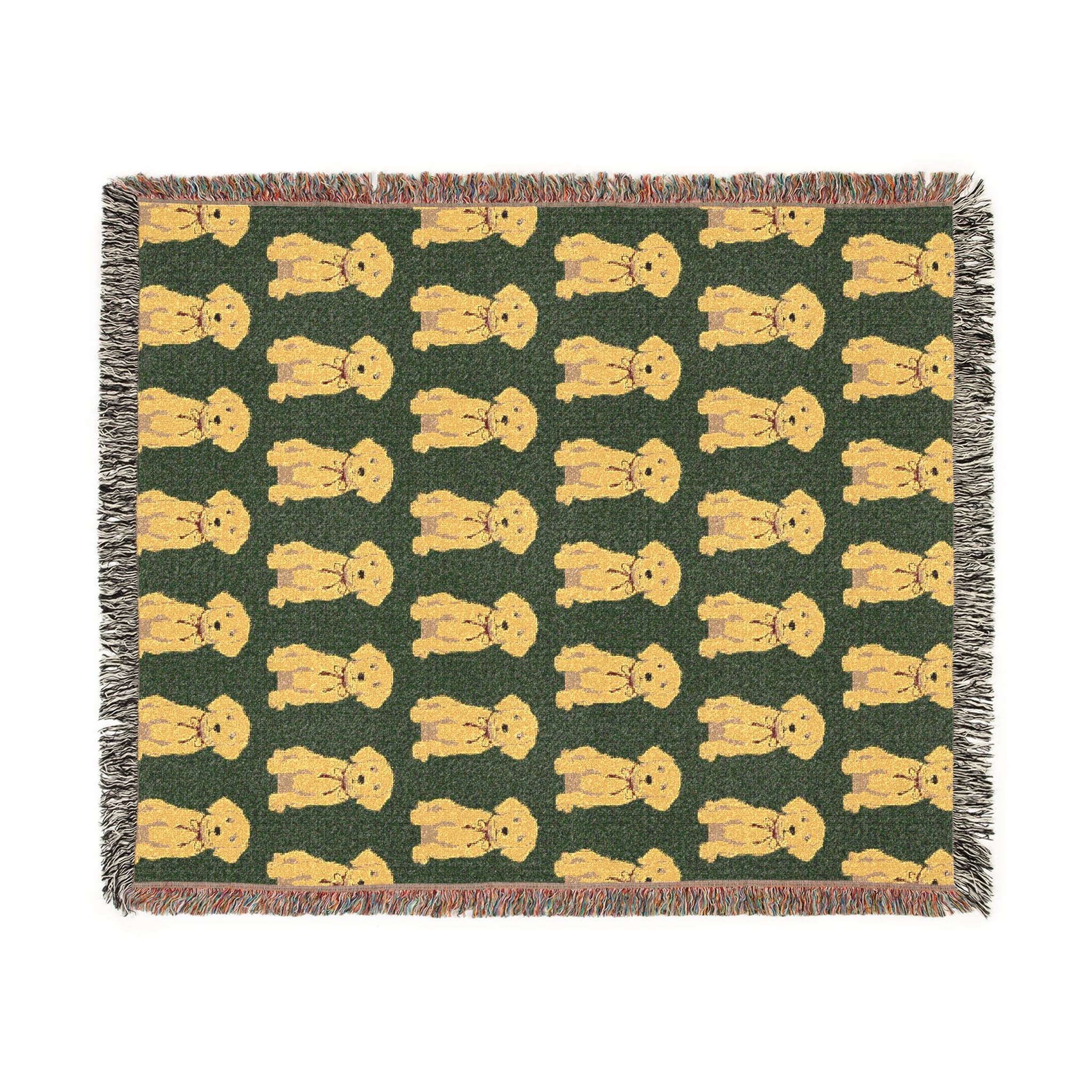 Yellow Lab Woven Blanket