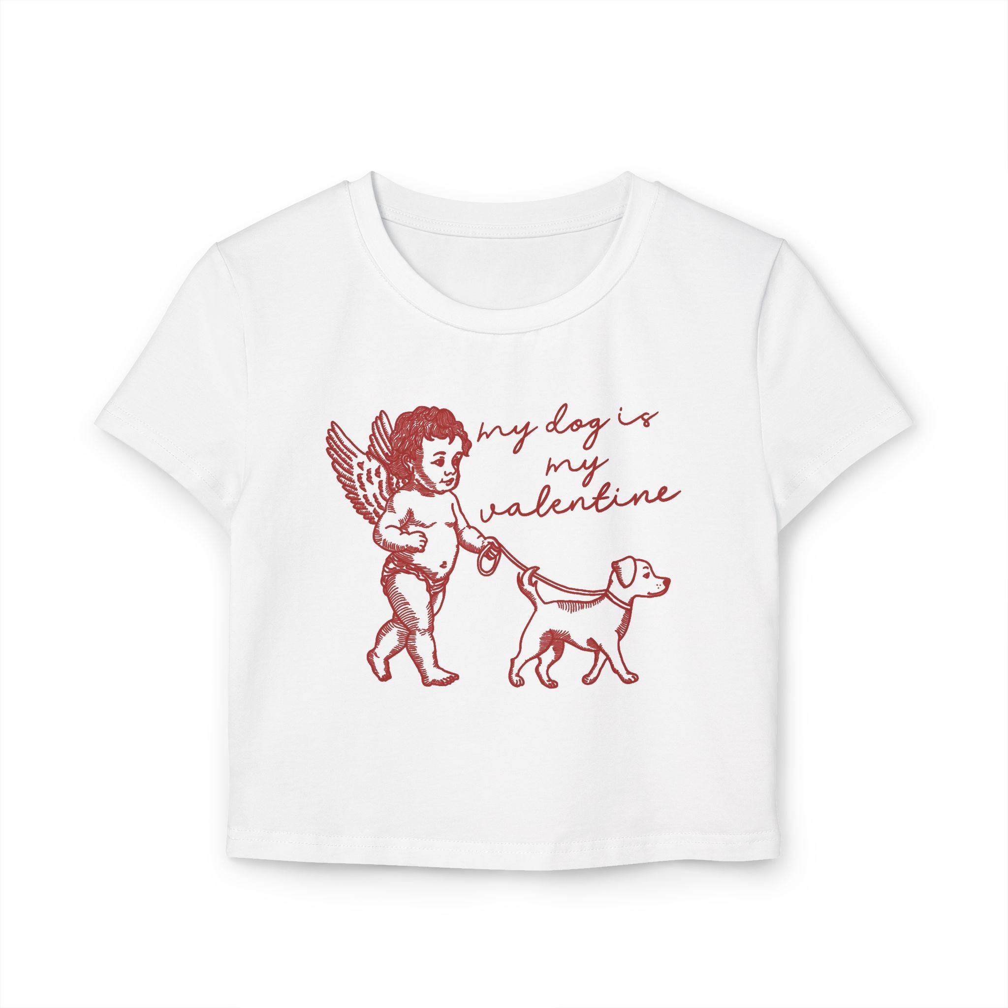 My Dog is my Valentine Women's Baby Tee – The Dog Mom co.