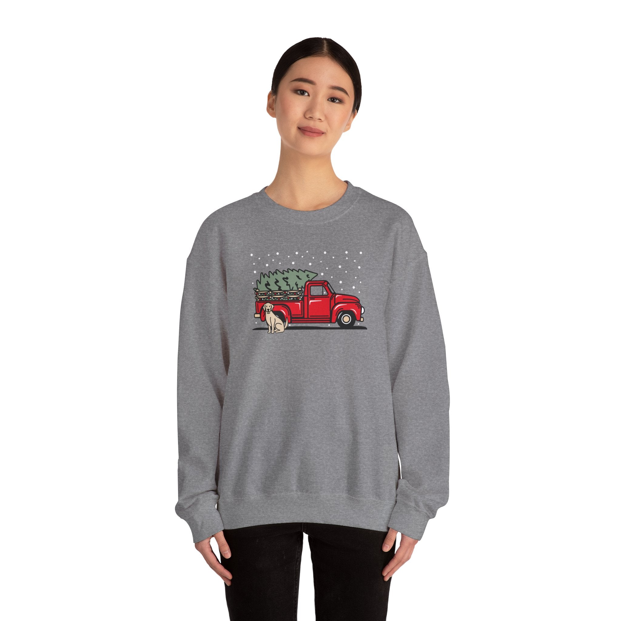 Add Your Dogs Christmas Truck Sweatshirt