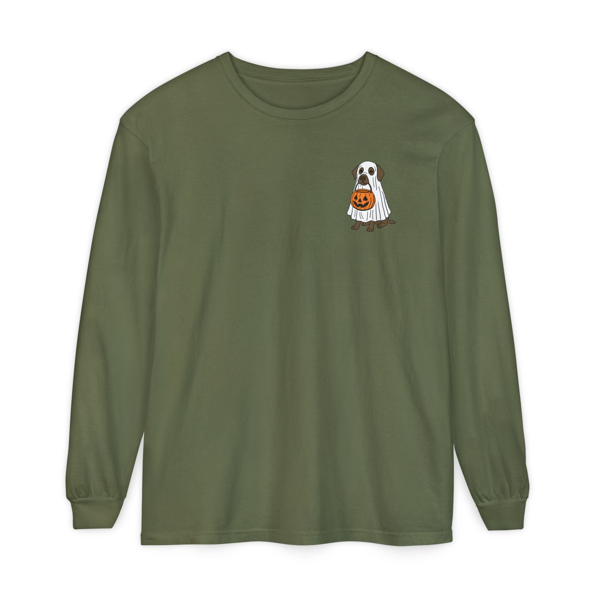 Chocolate Lab Ghost Long Sleeve Tee