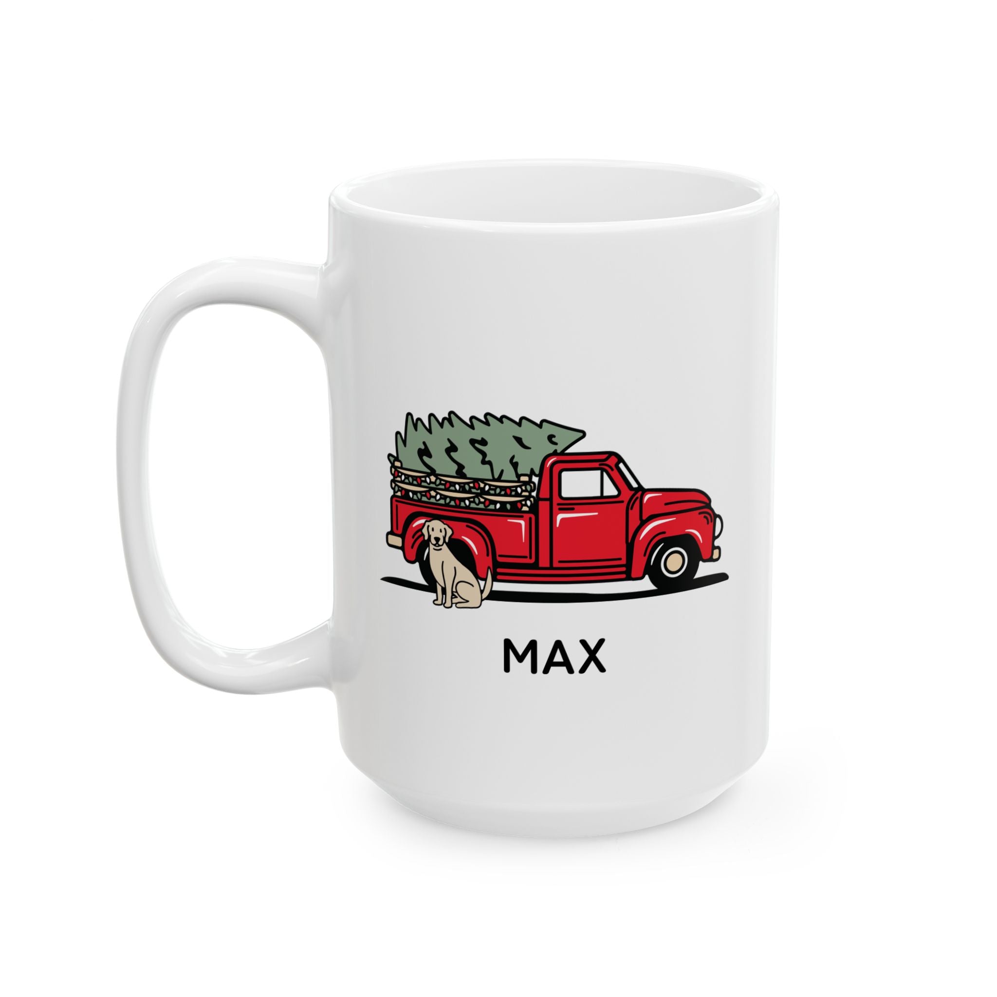 Add Your Dog Christmas Truck Mug