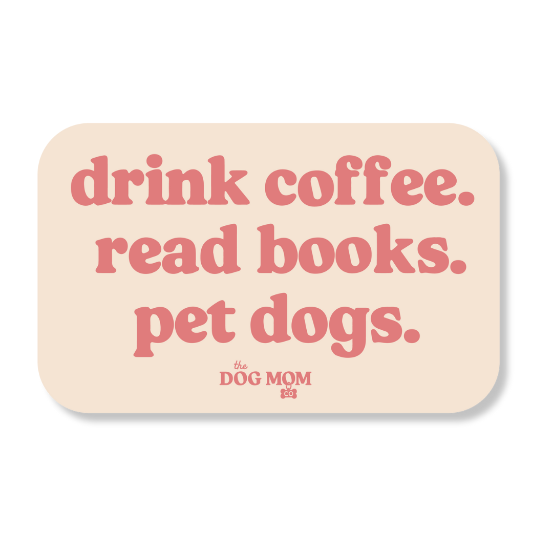 Coffee Books Dogs Sticker