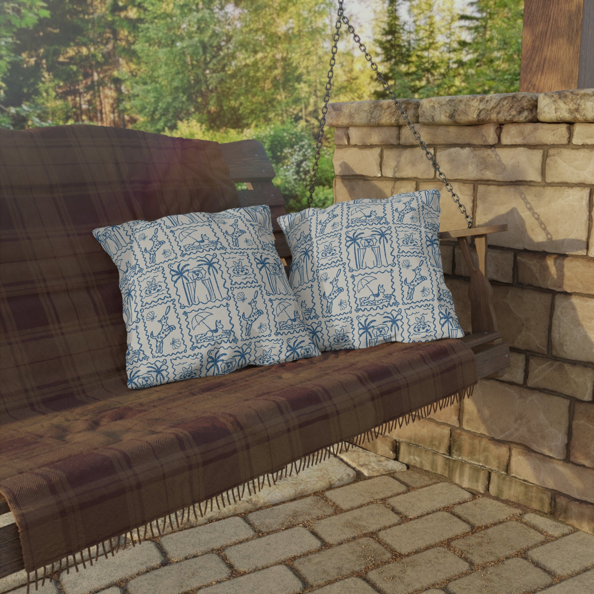 Coastal Dogs Outdoor Pillow