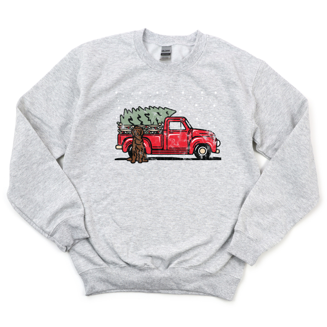 Doodle Holiday Truck Crewneck