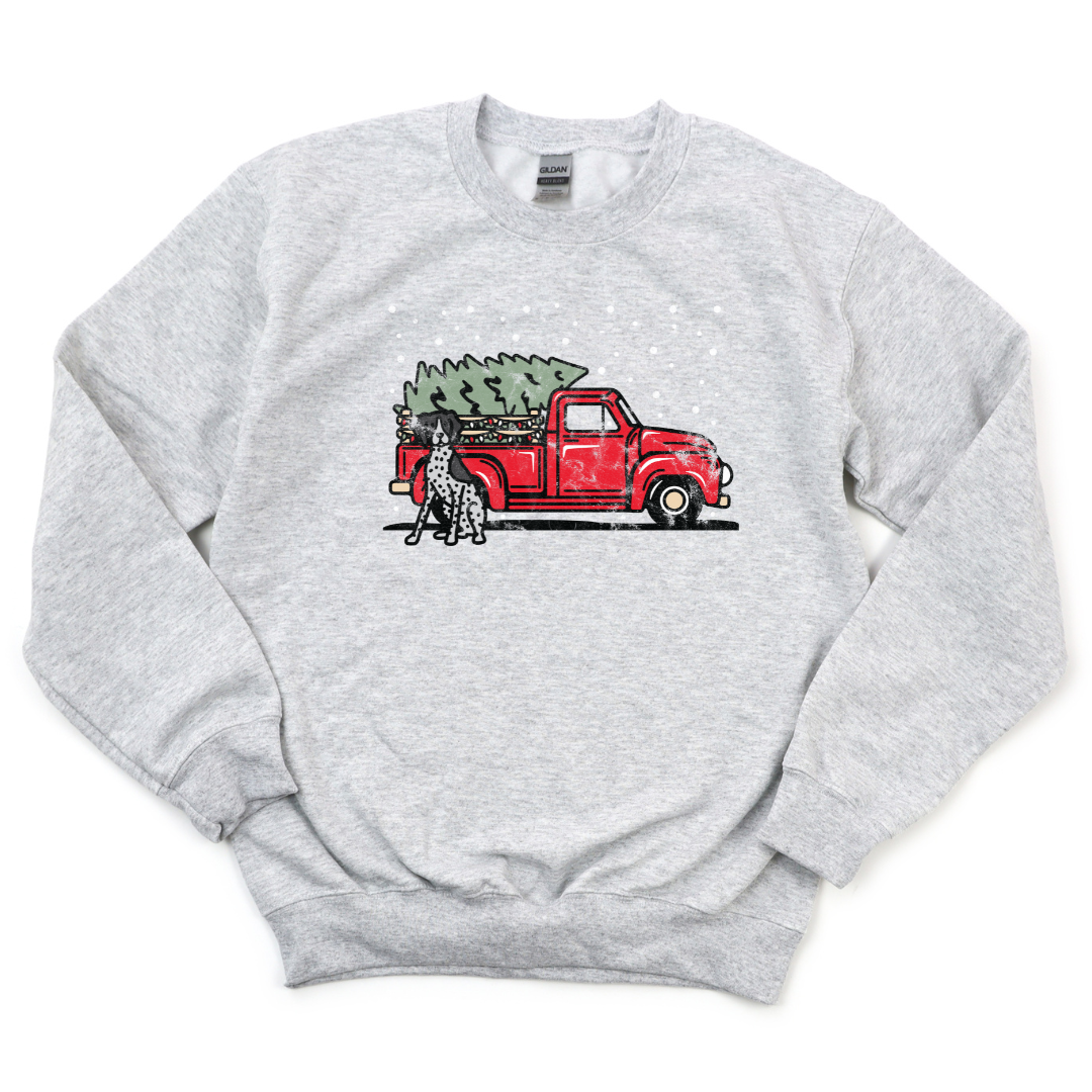 German Shorthaired Pointer Holiday Truck Crewneck