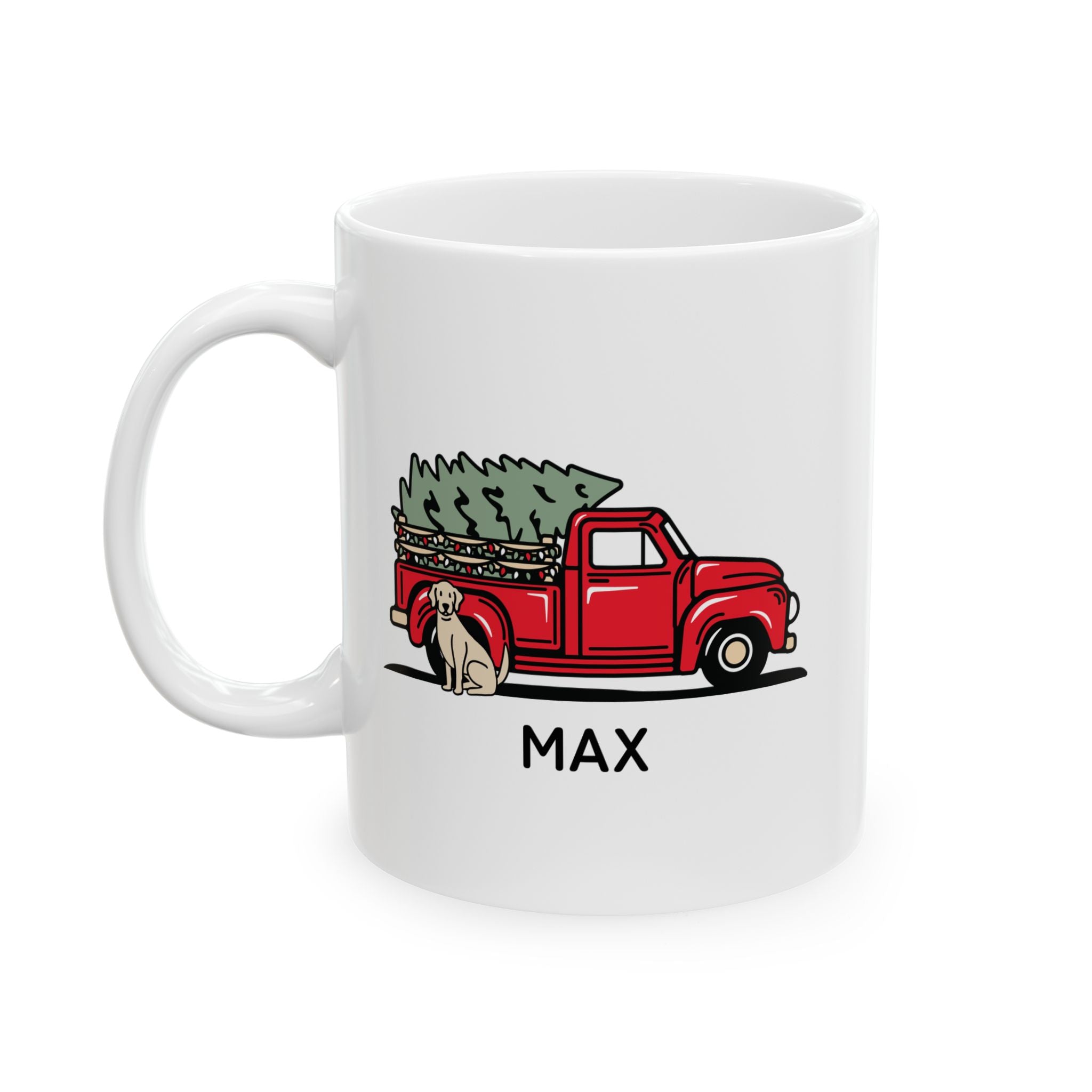 Add Your Dog Christmas Truck Mug