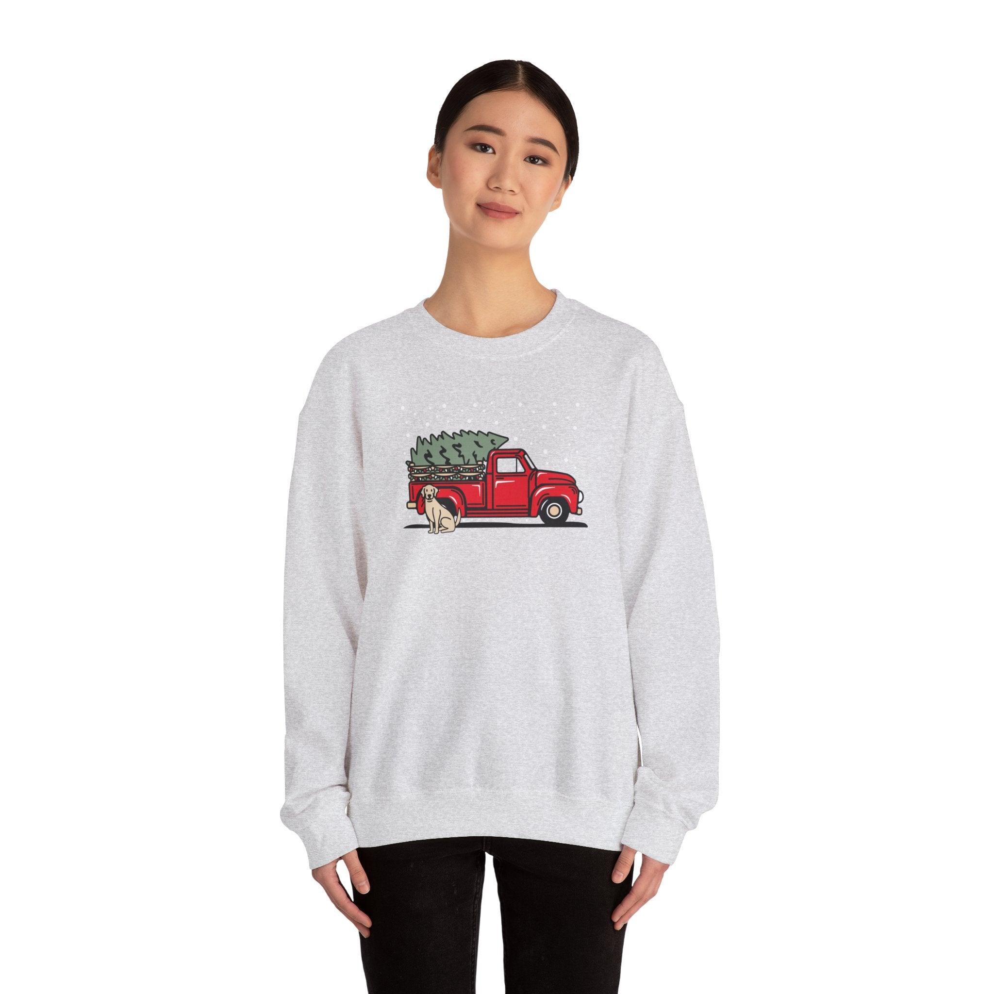 Add Your Dogs Christmas Truck Sweatshirt