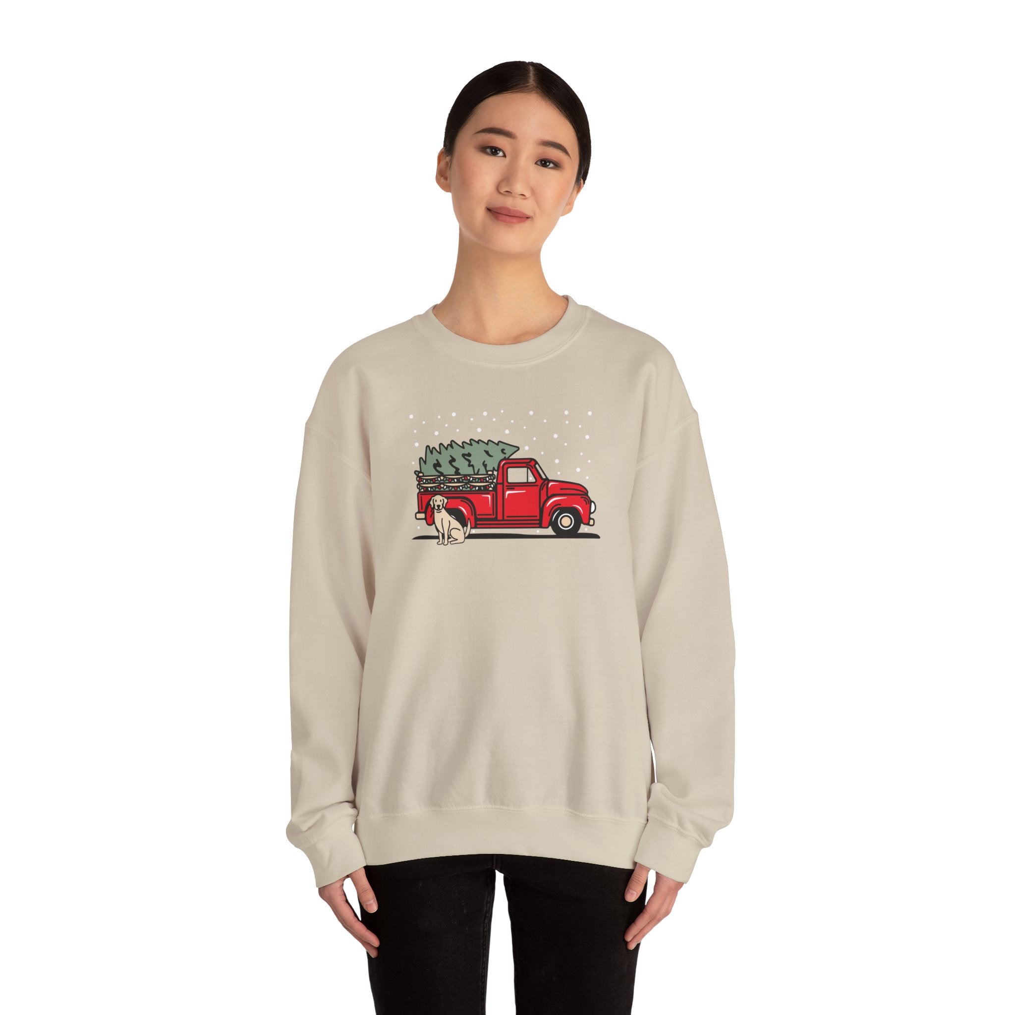 Add Your Dogs Christmas Truck Sweatshirt