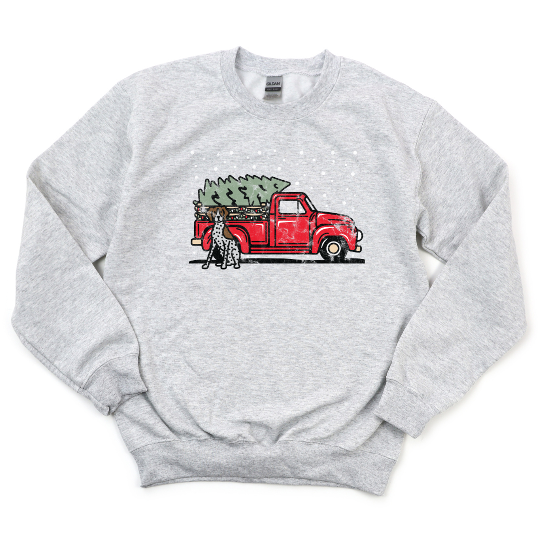 German Shorthaired Pointer Holiday Truck Crewneck