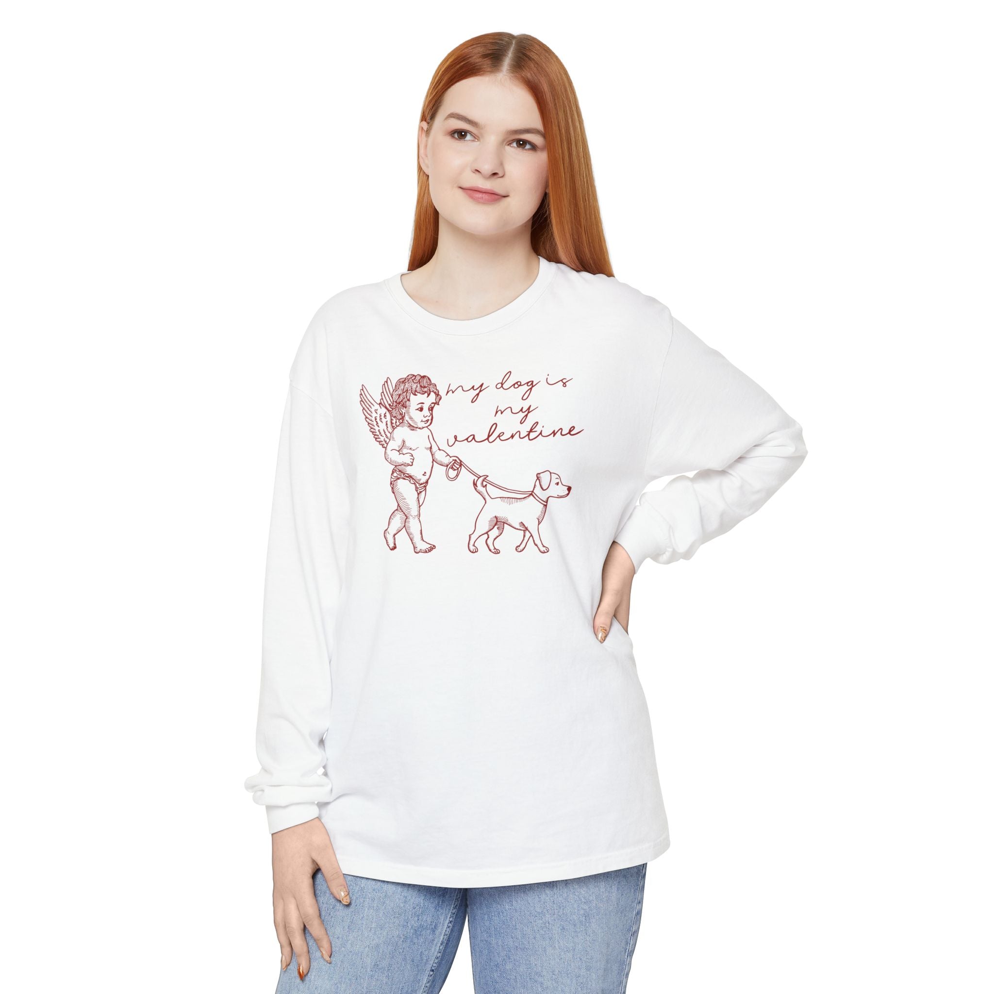 My Dog is my Valentine Long Sleeve Tee – The Dog Mom co.