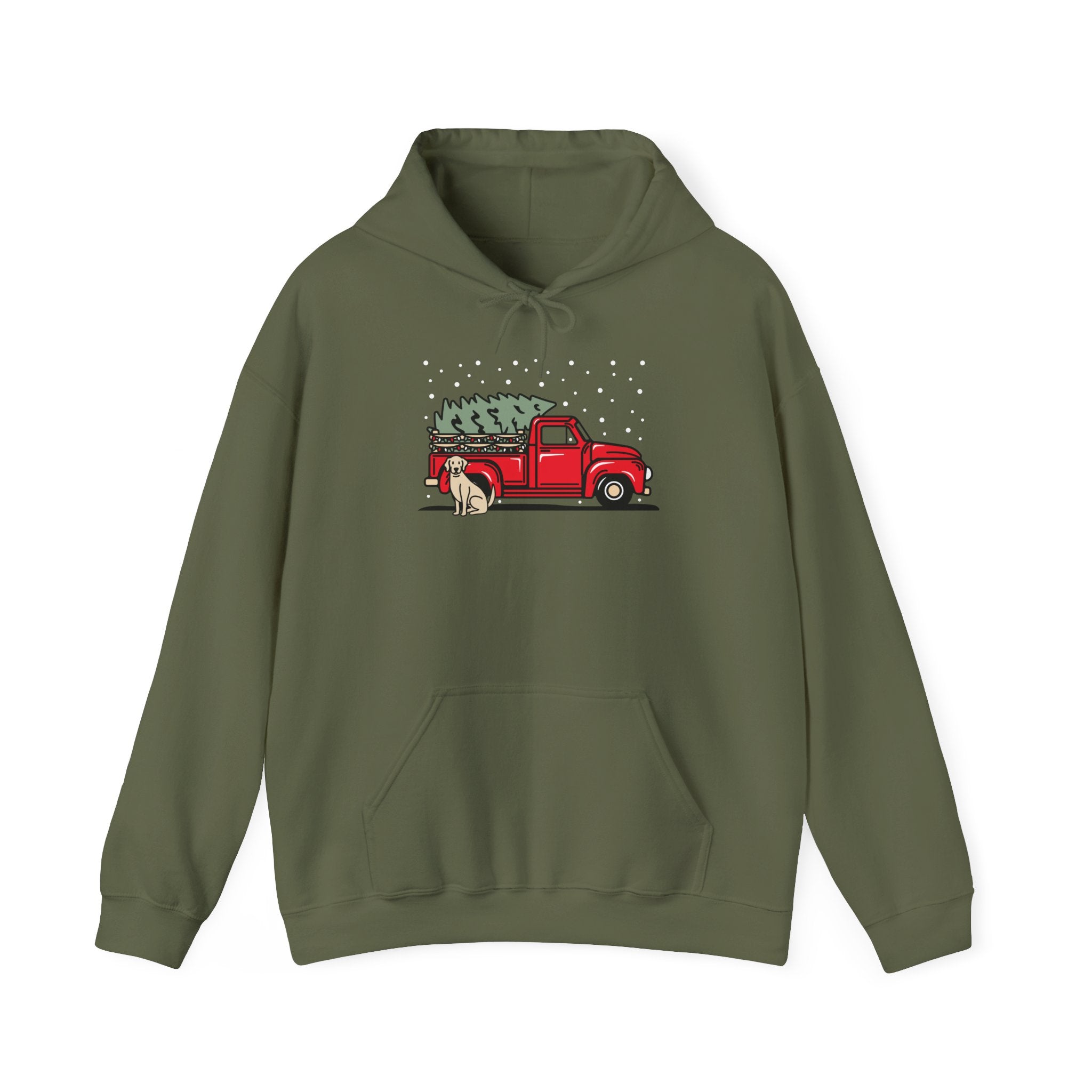 Add Your Dogs Christmas Truck Hoodie