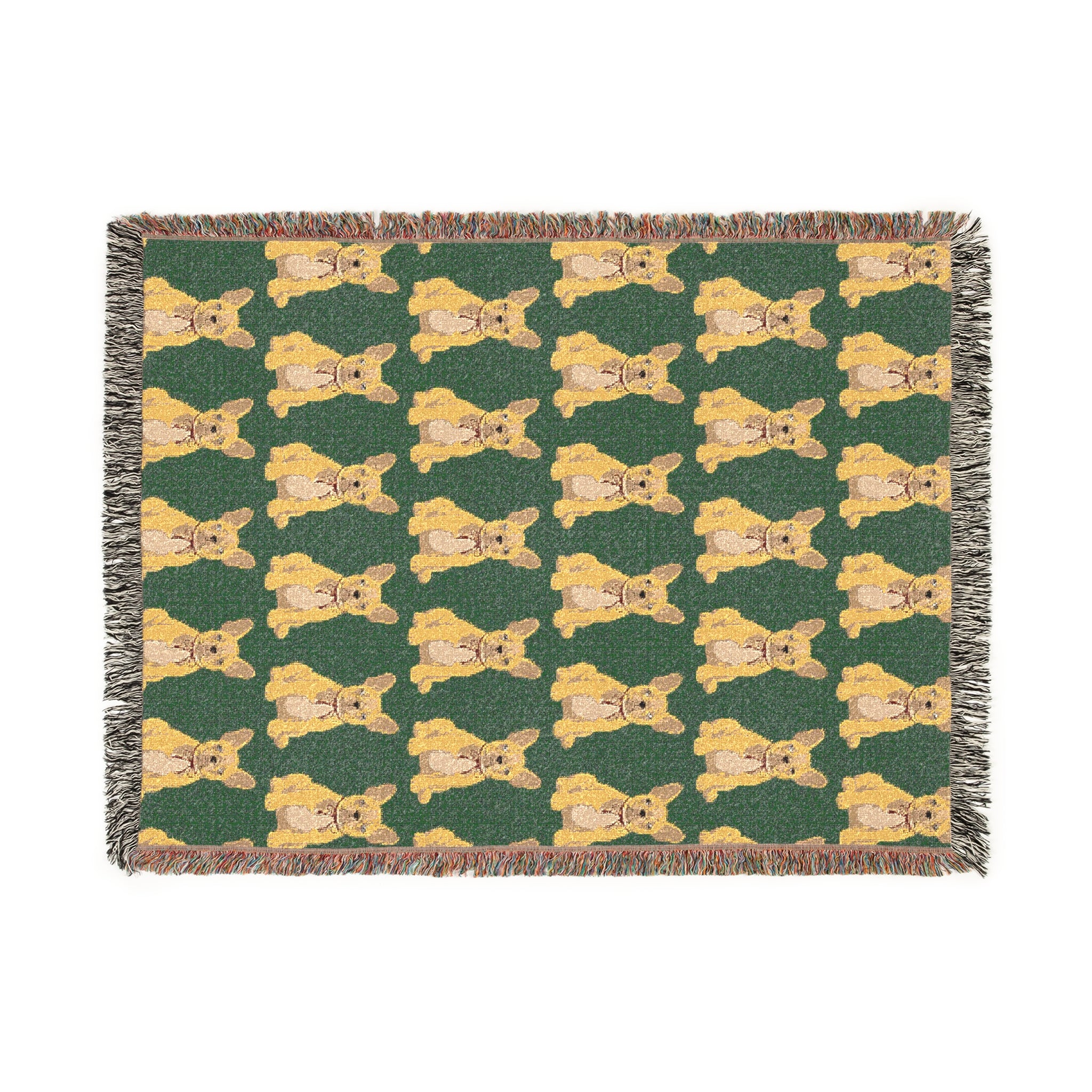 Frenchie Woven Blanket