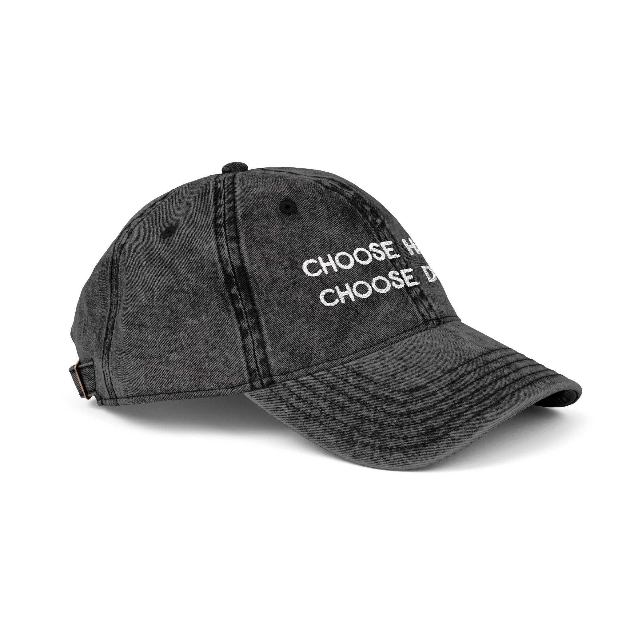 Choose Happy Choose Dogs Vintage Embroidered Hat