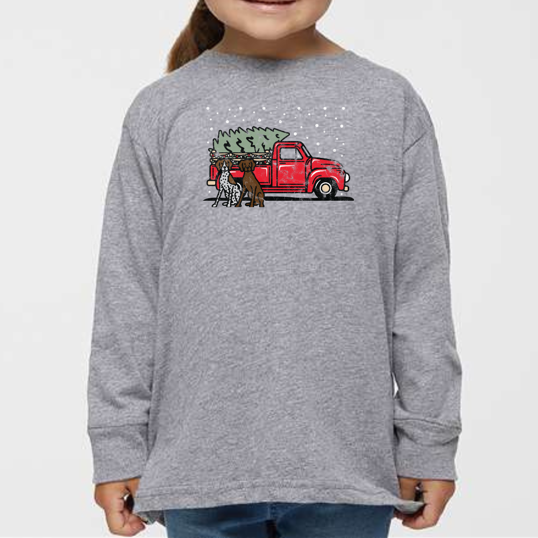 KIDS - PICK MULTIPLE DOGS Holiday Truck Long Sleeve Tee