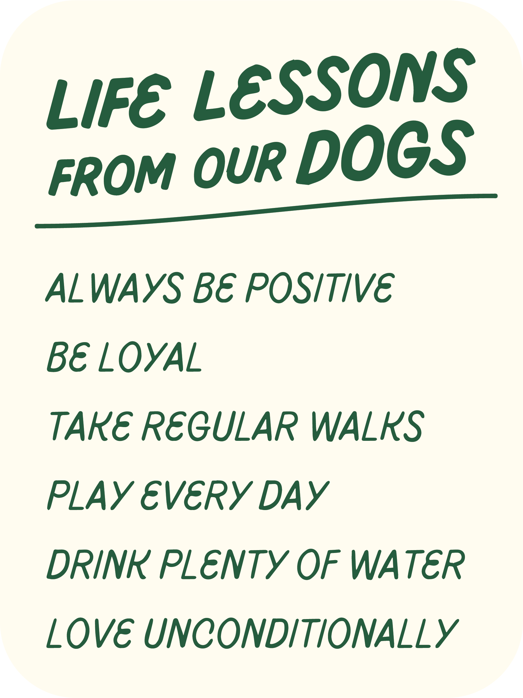 Life Lessons From Our Dogs Sticker