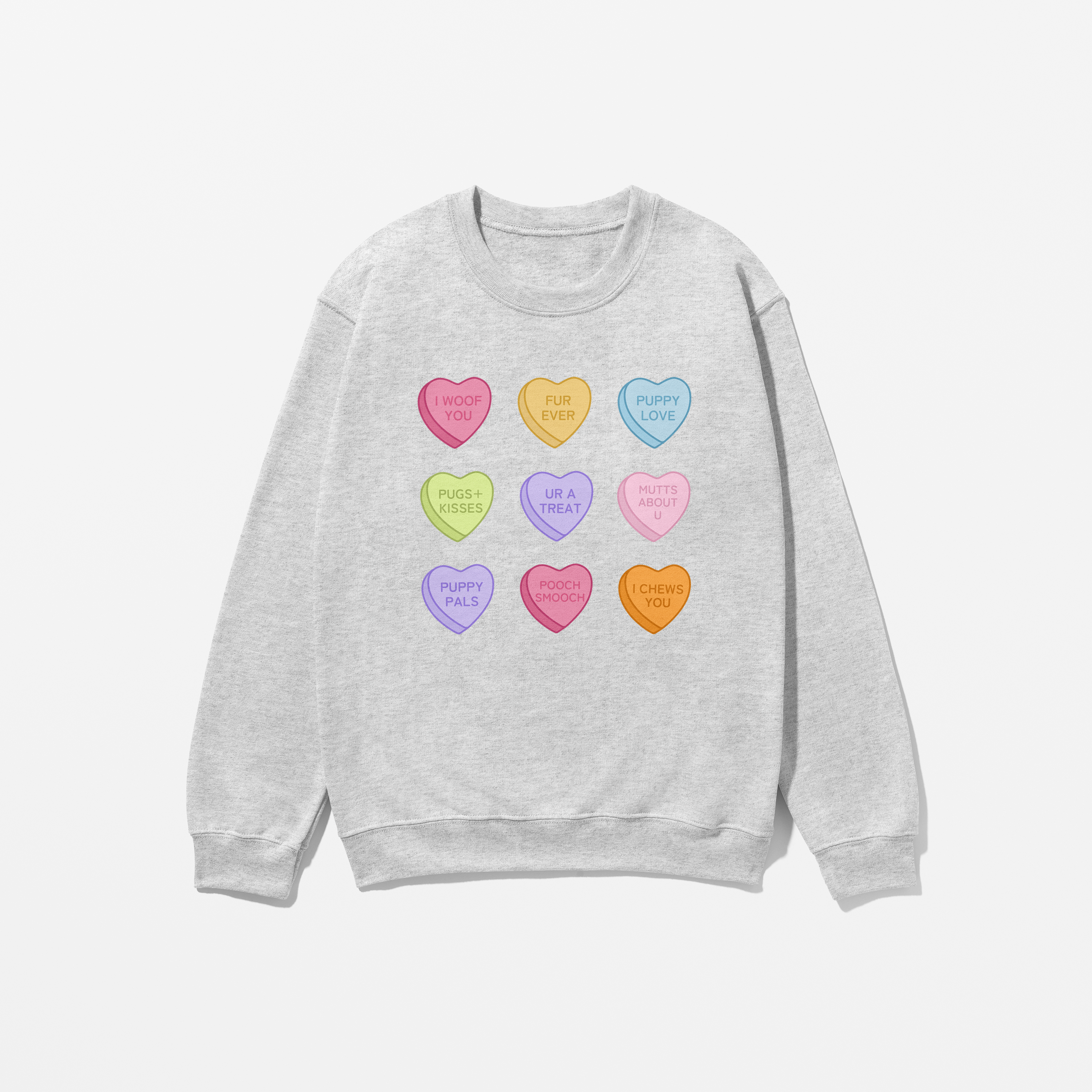 Candy Hearts Dog Lover Sweatshirt