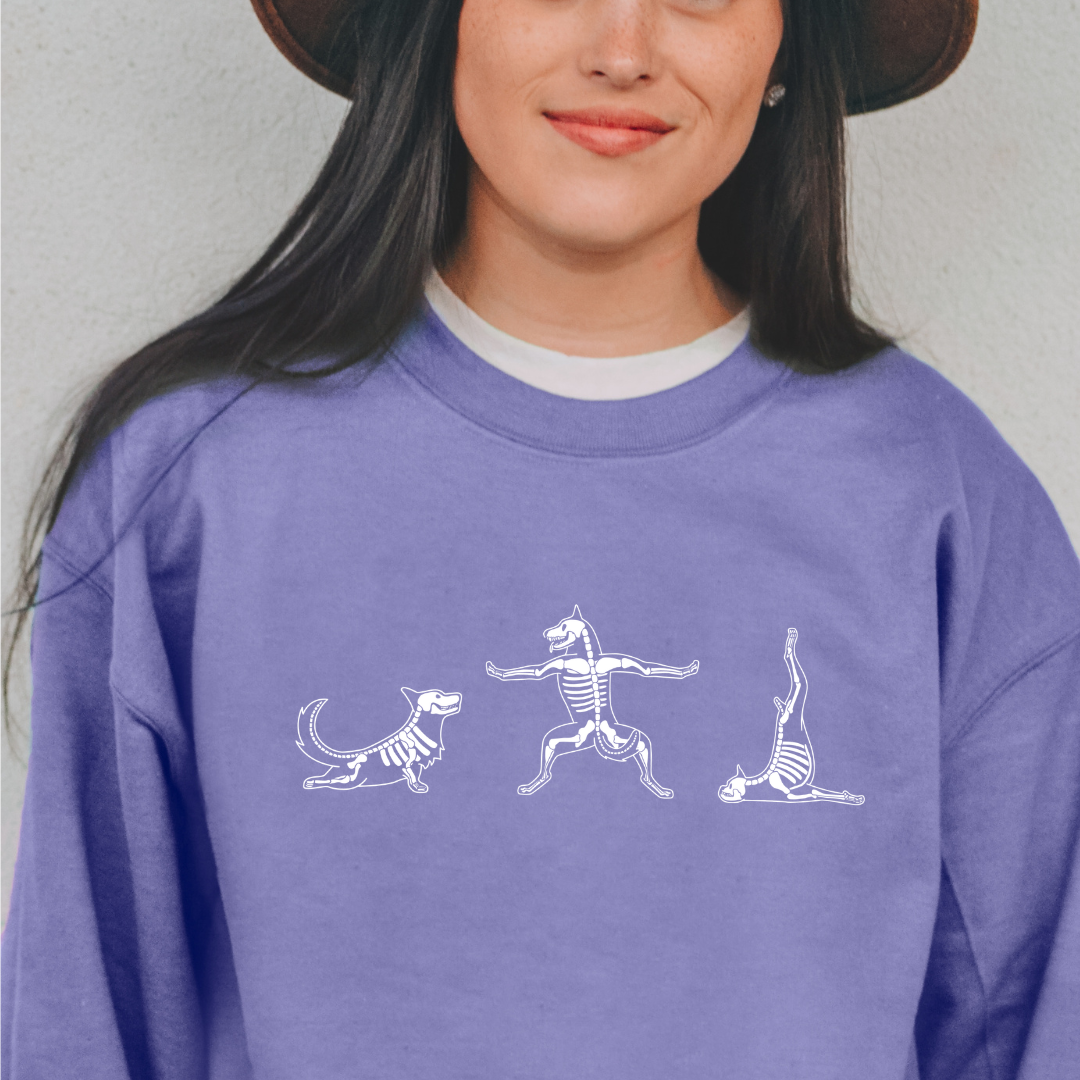 Skeleton Yoga Dogs Sweatshirt
