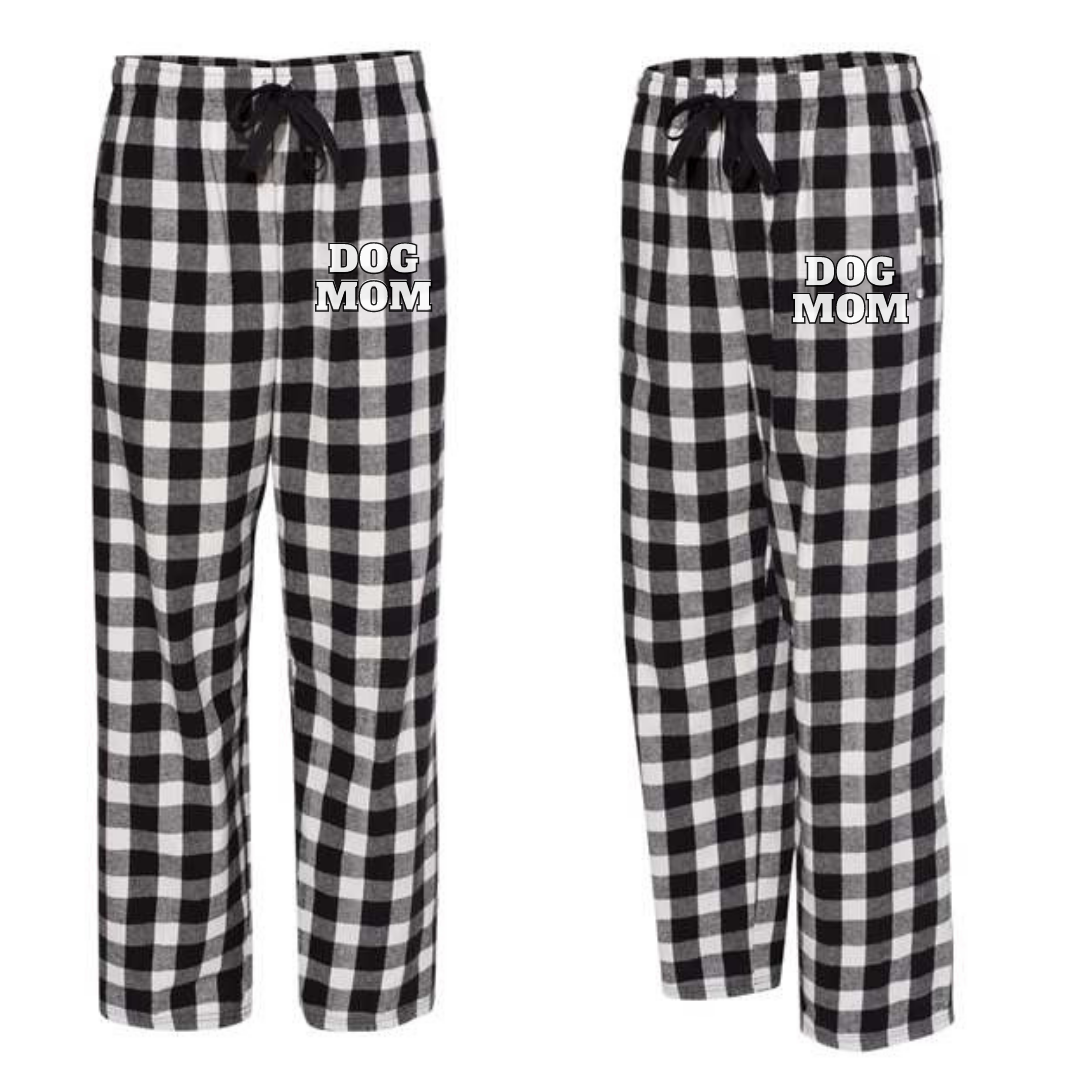 Dog Mom Buffalo Check Pajama Pants