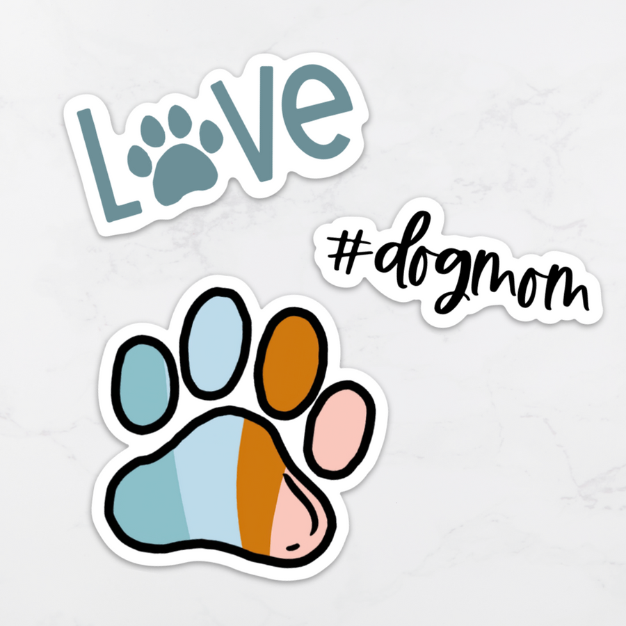 Colorful Dog Mom Sticker Pack