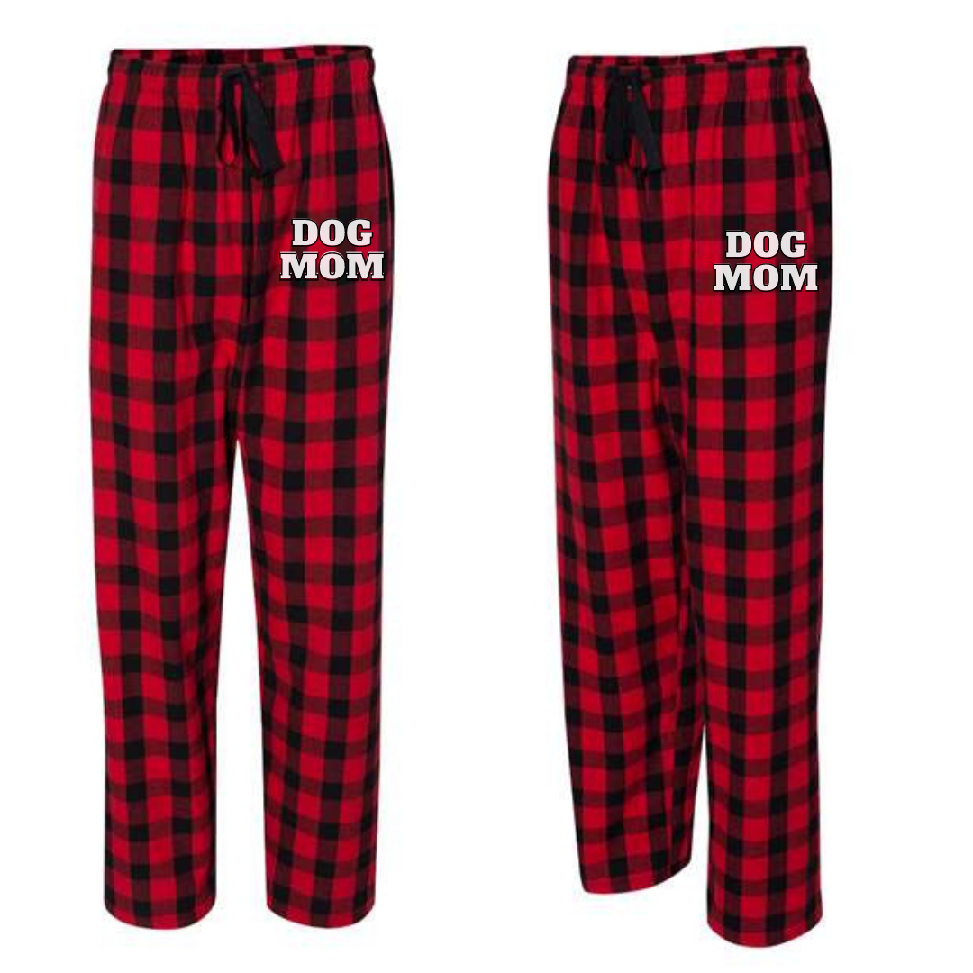 Dog Mom Buffalo Check Pajama Pants