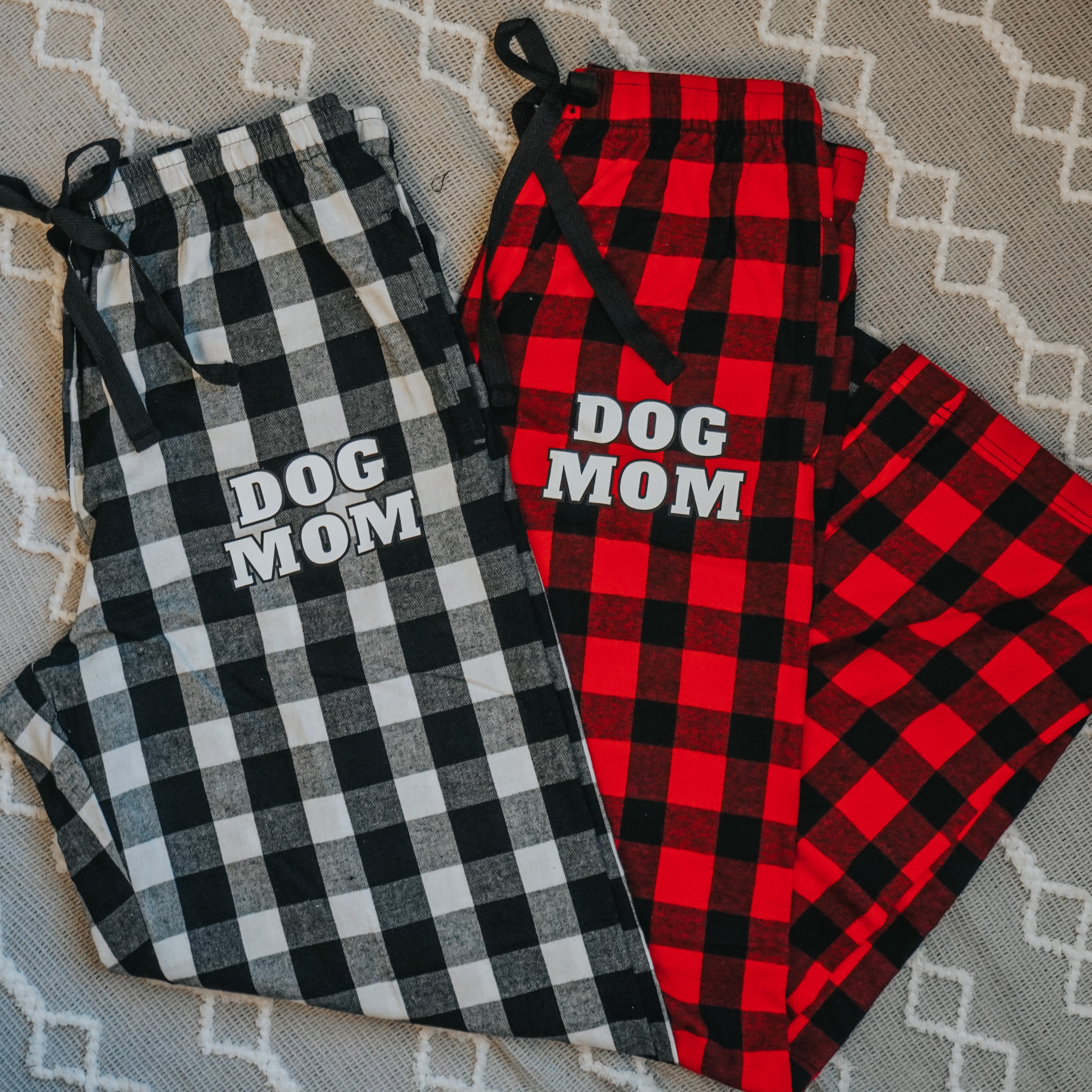 Dog Mom Buffalo Check Pajama Pants