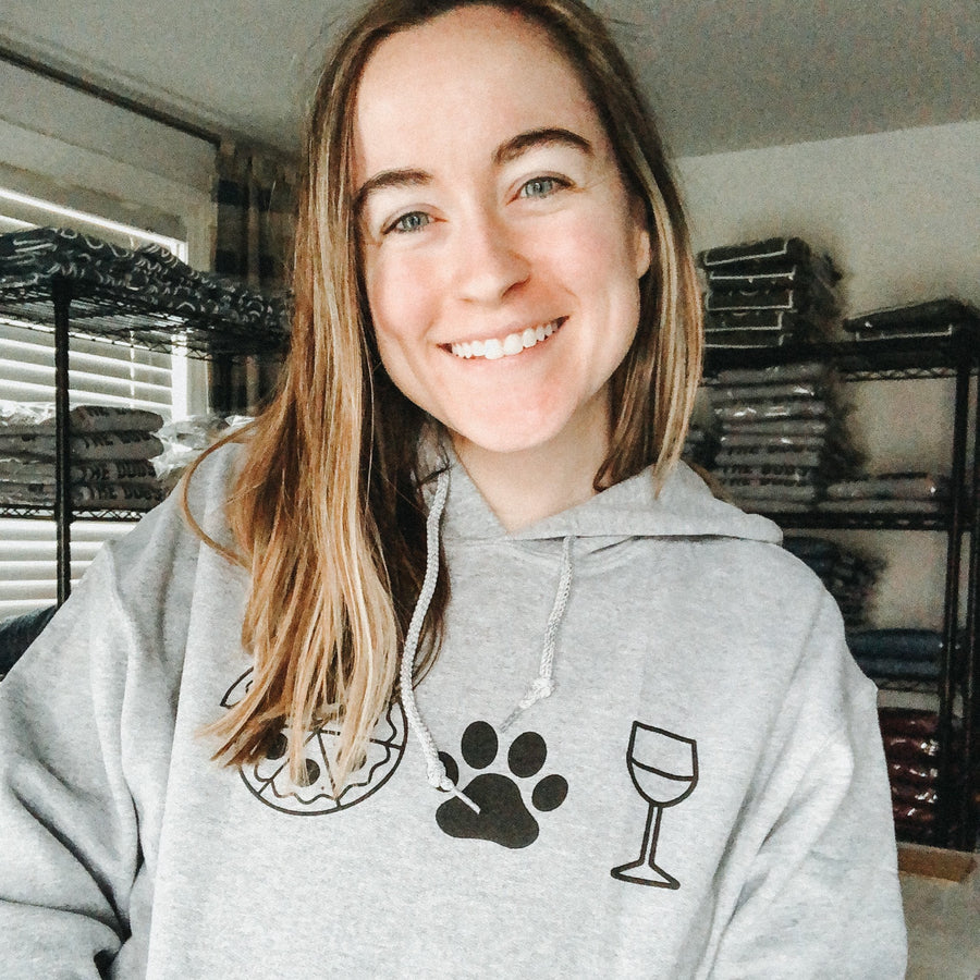 Pizza Dogs Wine Hoodie